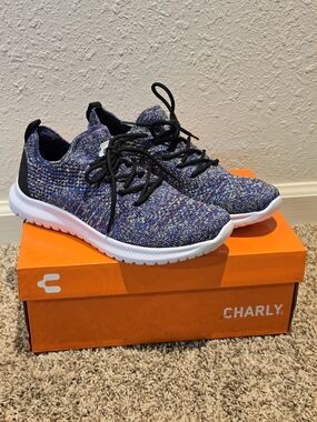 Charly Women's Multicolor Knit Lace-Up Sneakers with White Sole Sz 8.5